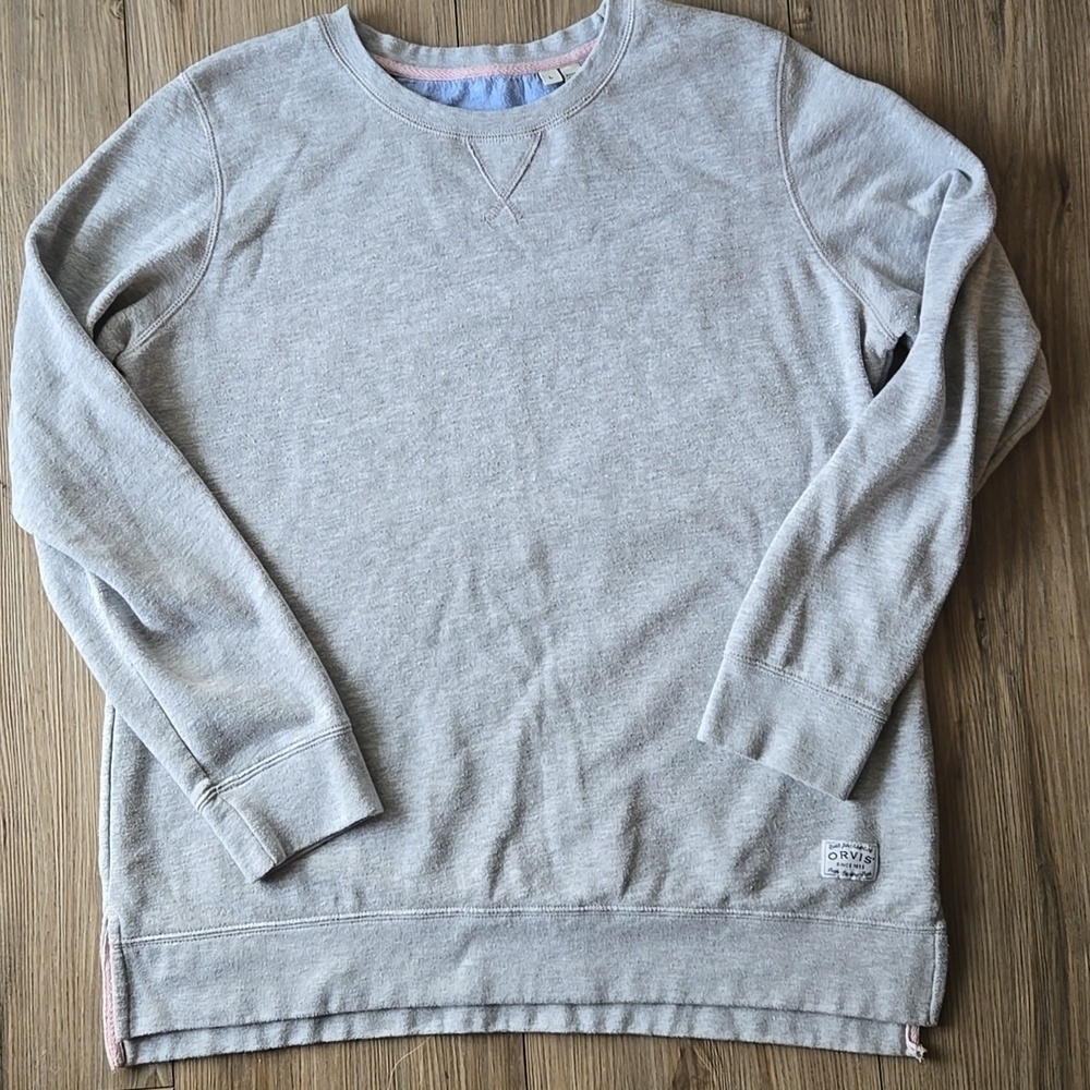 Orvis Grey Cotton Blend Sweater